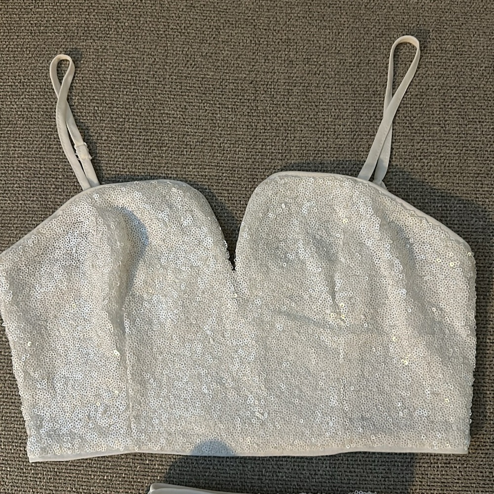 Lulu’s Sparkling Style White Sequin Two-Piece Bod… - image 4
